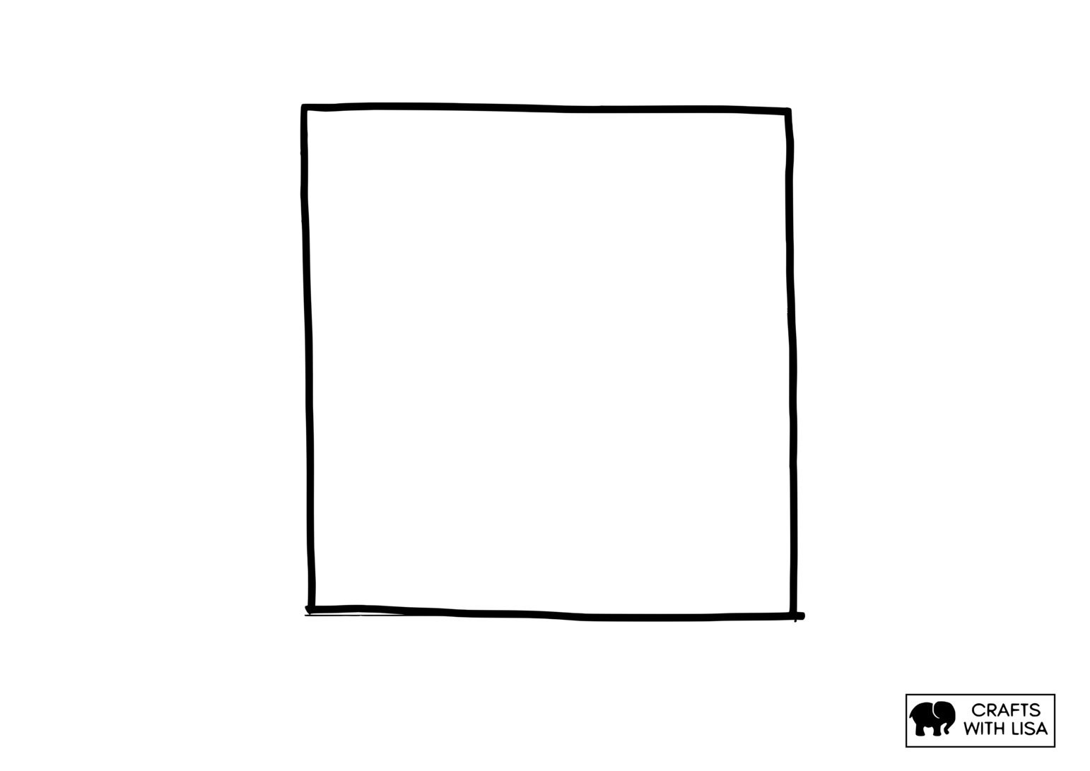 Simple square outline coloring page, ideal for toddlers learning basic shapes.
