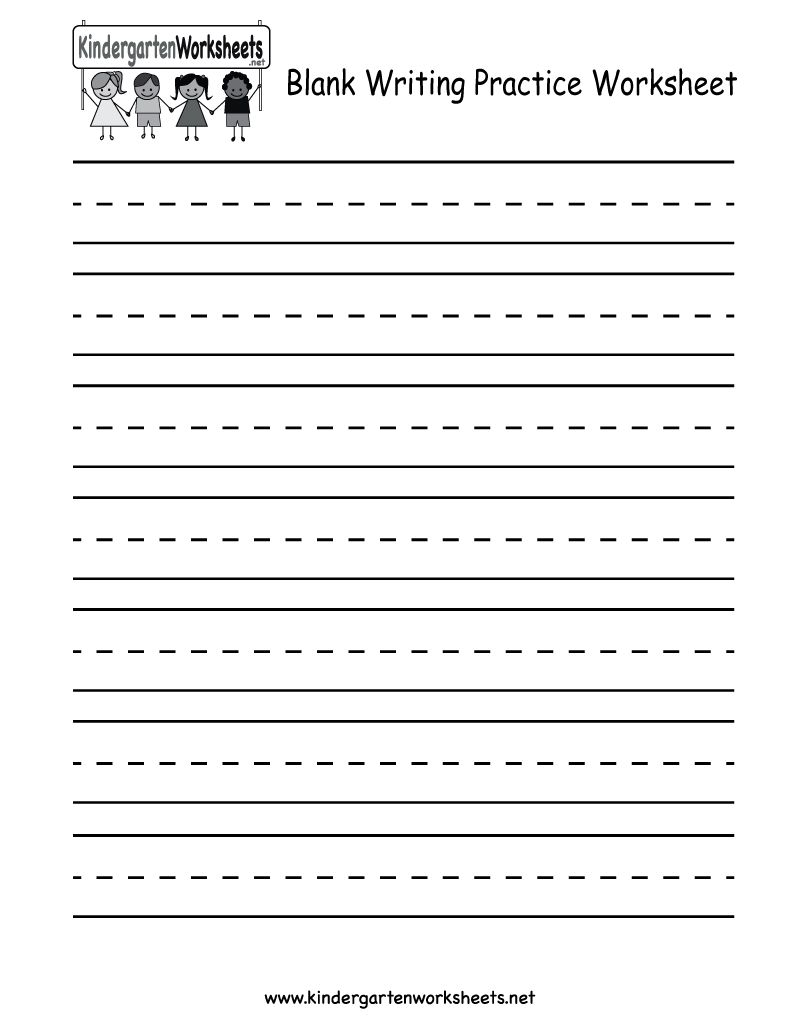 Printable blank writing sheets for kindergarteners to practice letter formation without tracing guides.