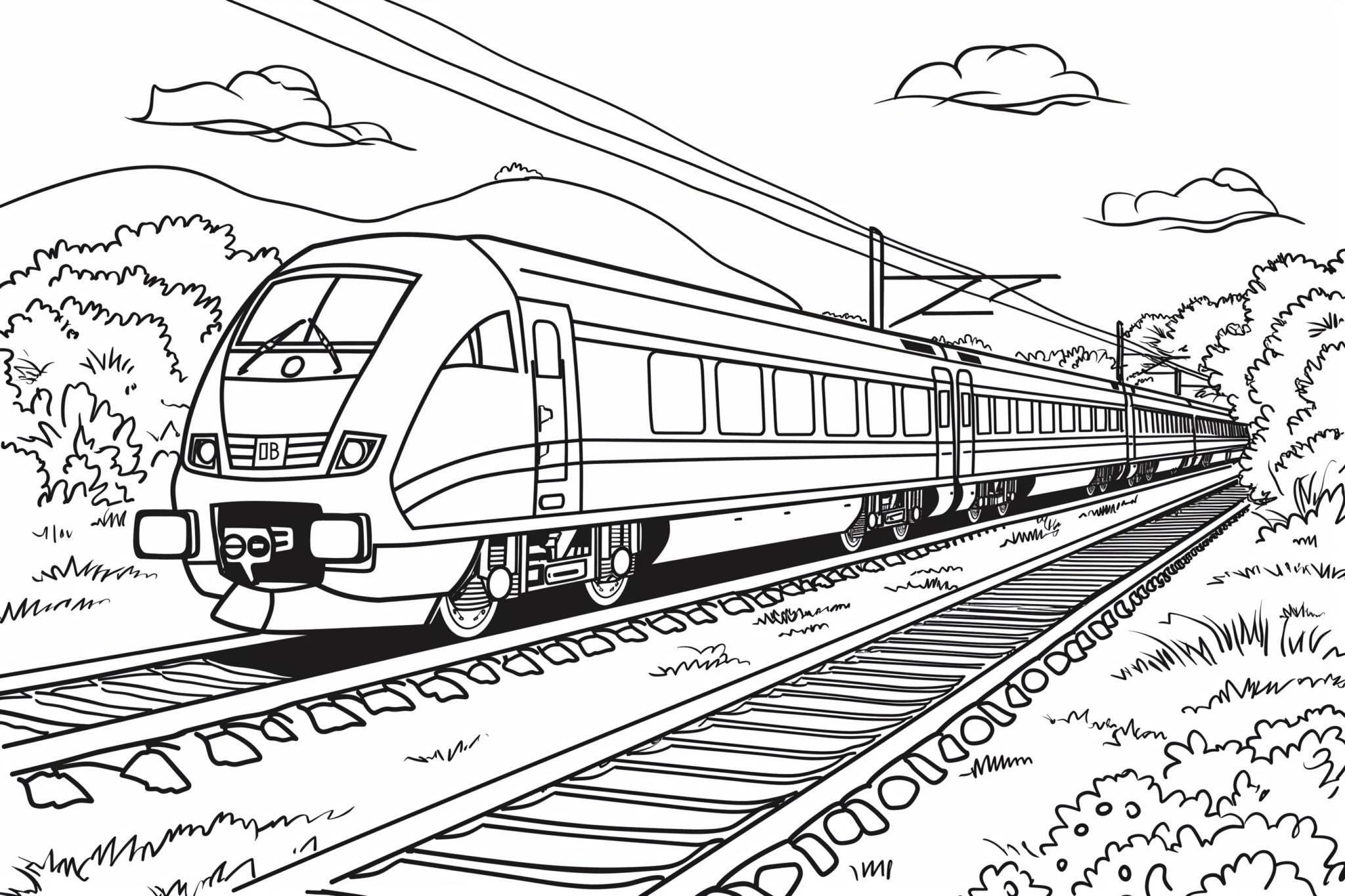 Extended layout provides plenty of space for kids to color each train car.