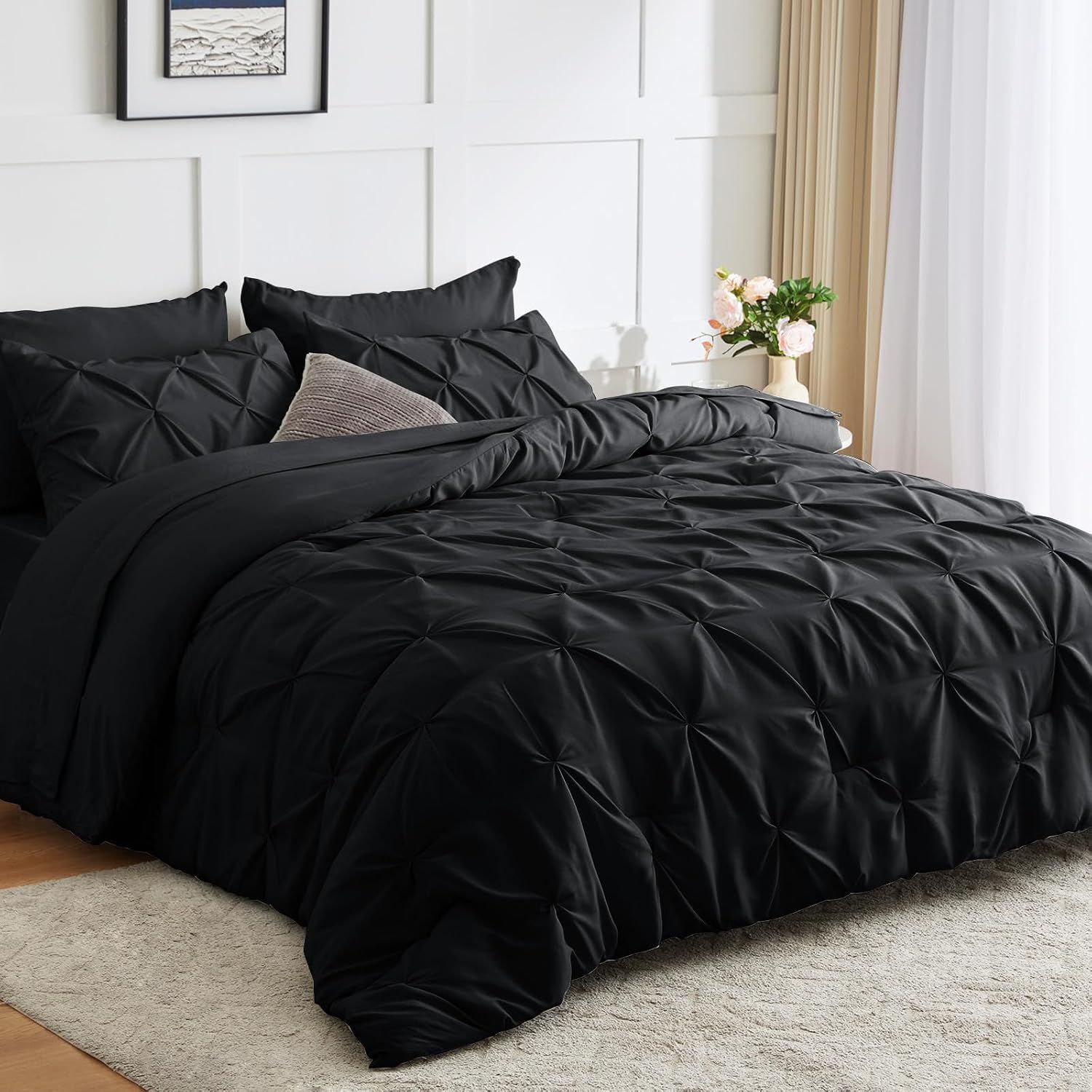 One box with everything a California king bed needs, comforter and matching pieces included, from the CozyLux seven piece set.