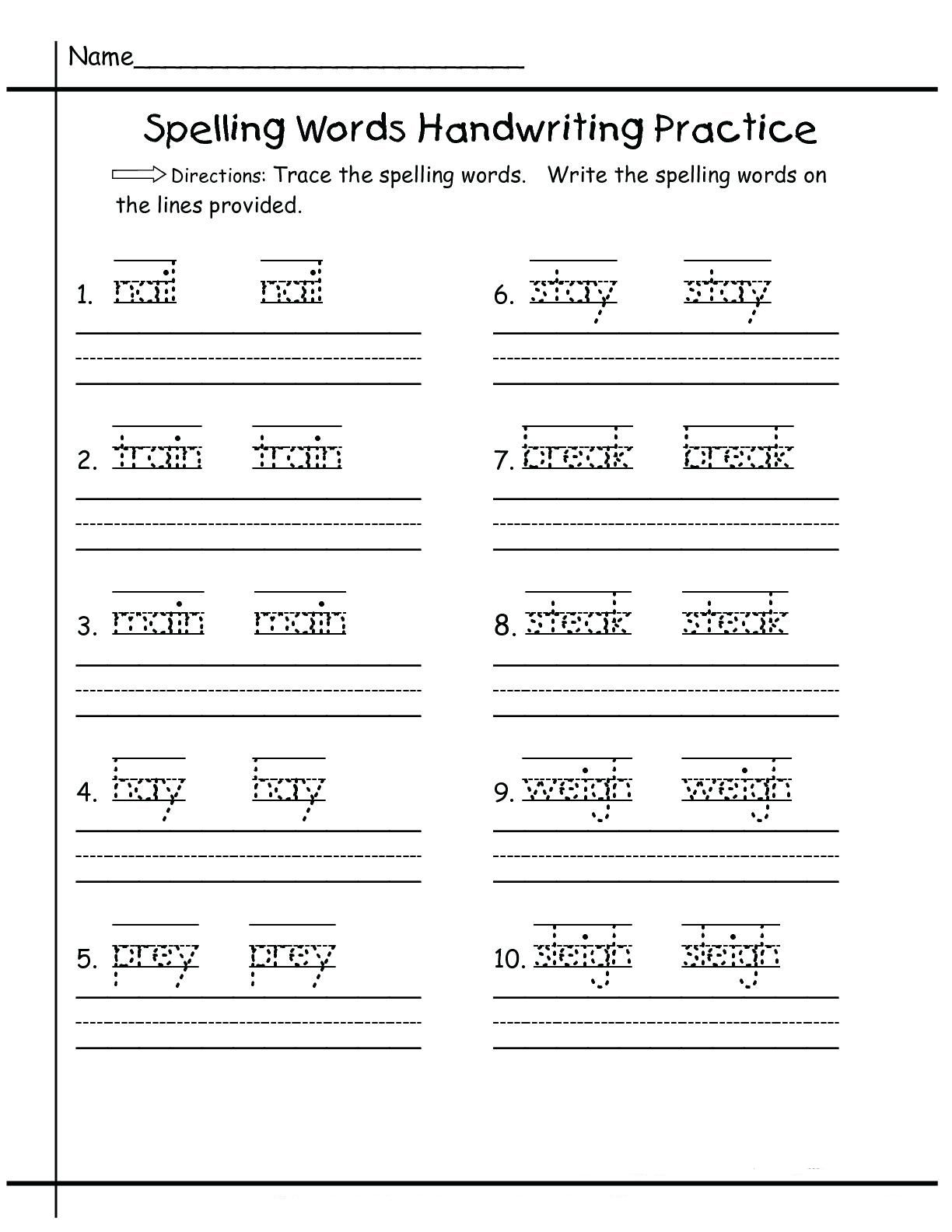 Kindergarten worksheets combining handwriting practice with coloring activities.