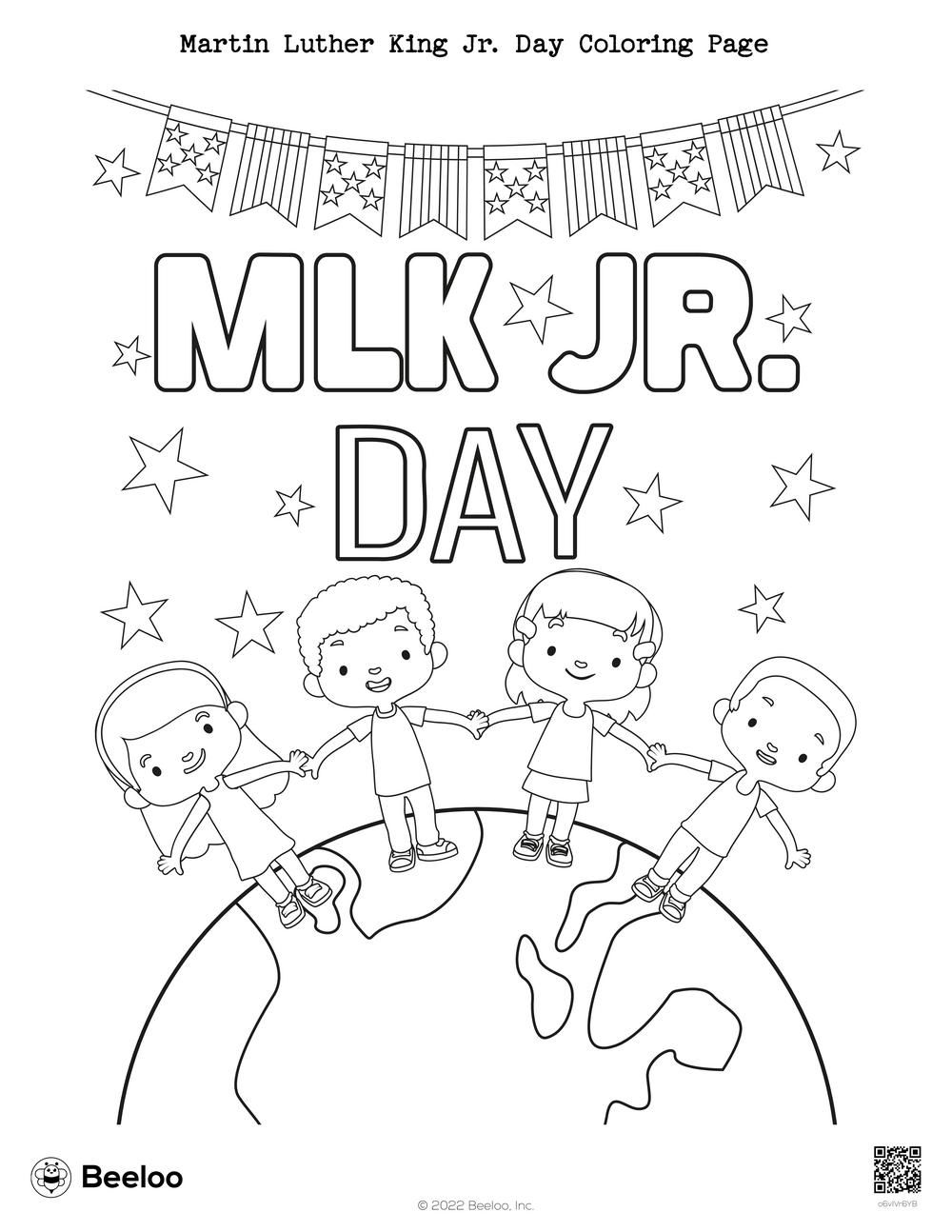Printable MLK Day coloring pages for kids. Pair with a biography or discussion.