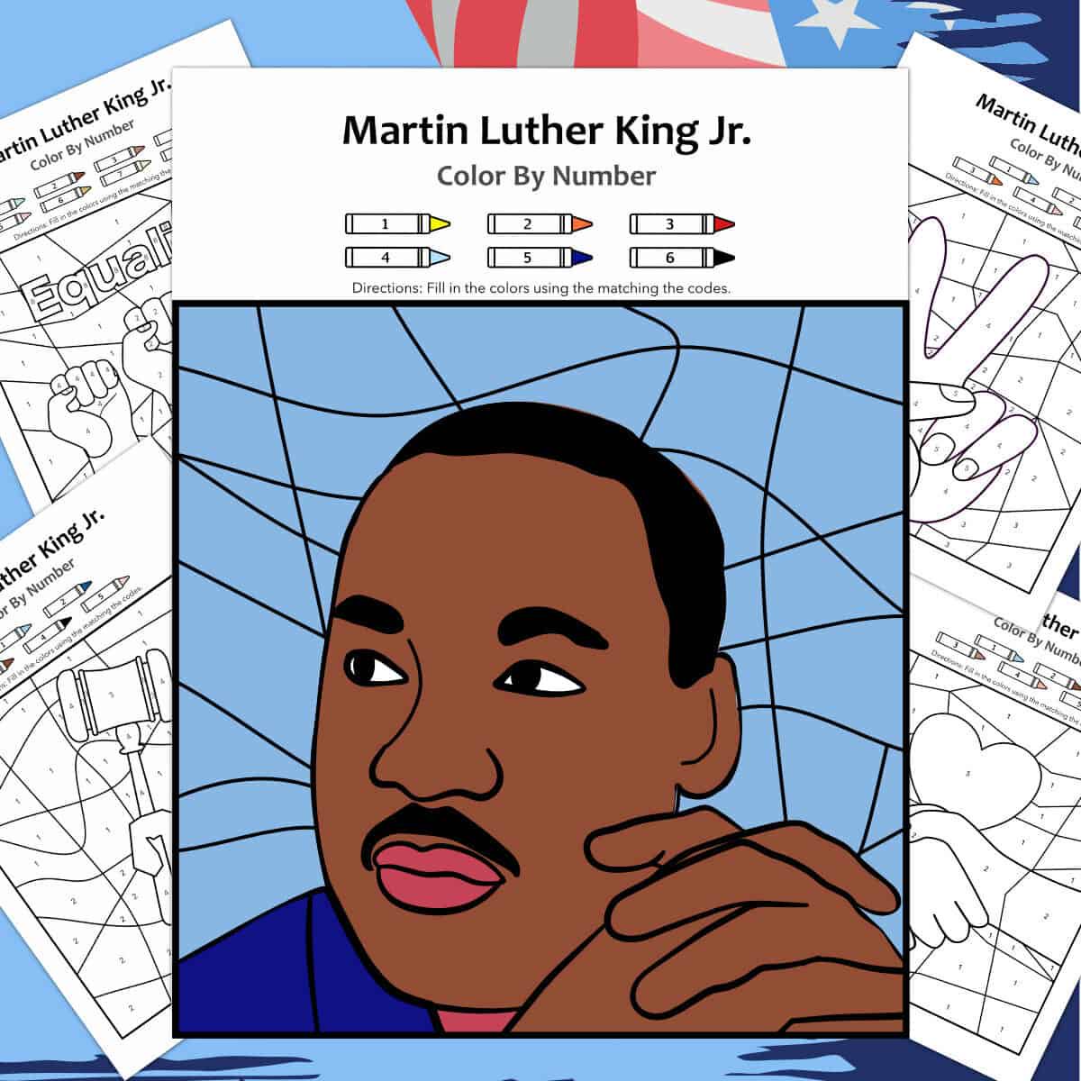 Simple MLK Jr coloring page for preschool and kindergarten. Encourages creativity.