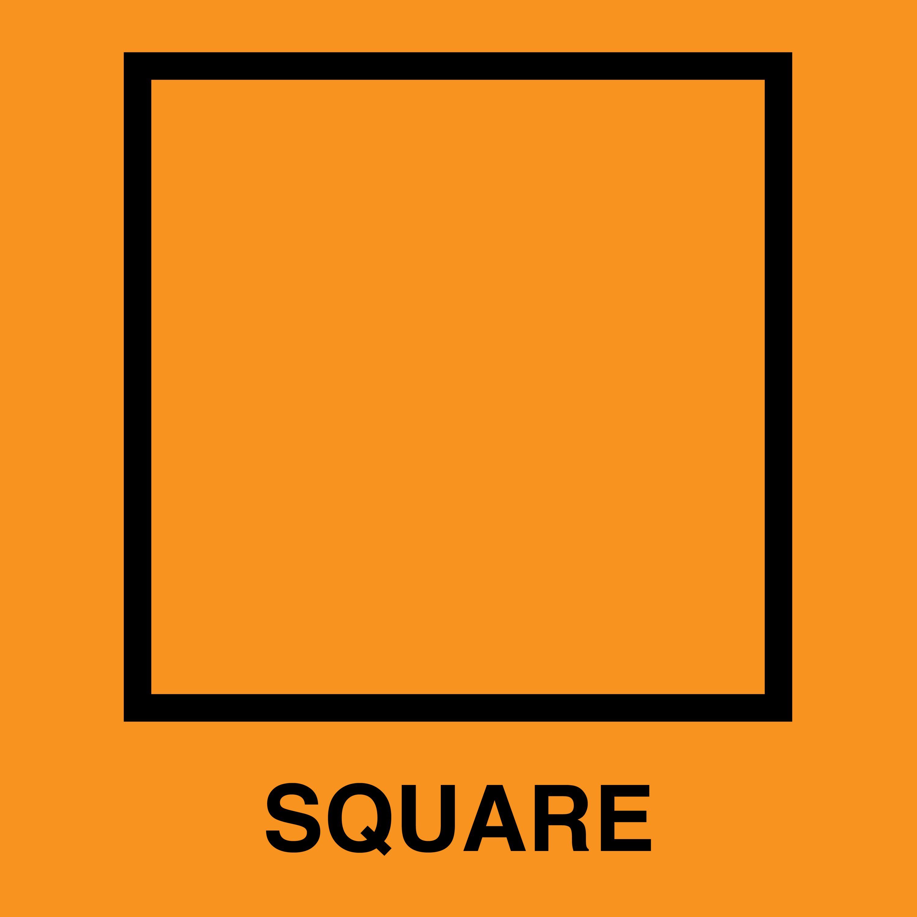 High-resolution image of a basic square for use in math tutorials, design, and education.