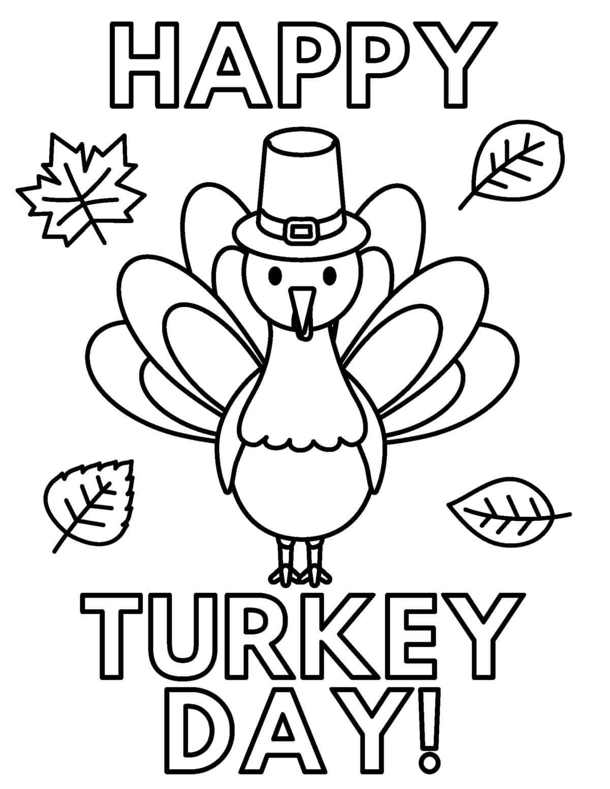 Simple Thanksgiving coloring pages designed for toddlers and preschoolers.
